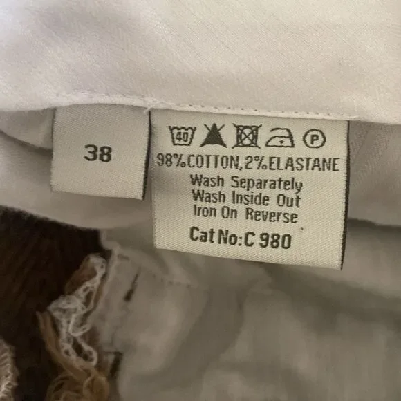 Vintage Barbour Men’s 38 Striped Corduroy Pants Button Zipper Closure Cotton - Picture 7 of 8